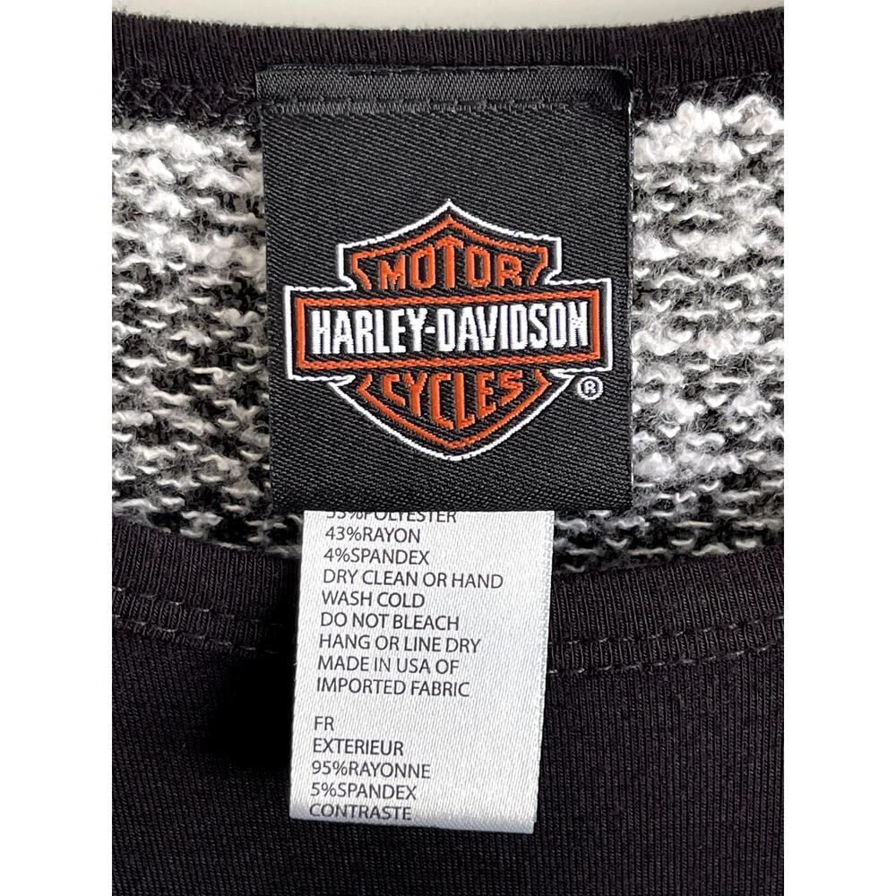Harley Davidson Wms Sz S Rhinestone Graphic Long Slv T-Shirt Biker Rocker Street - Picture 11 of 12